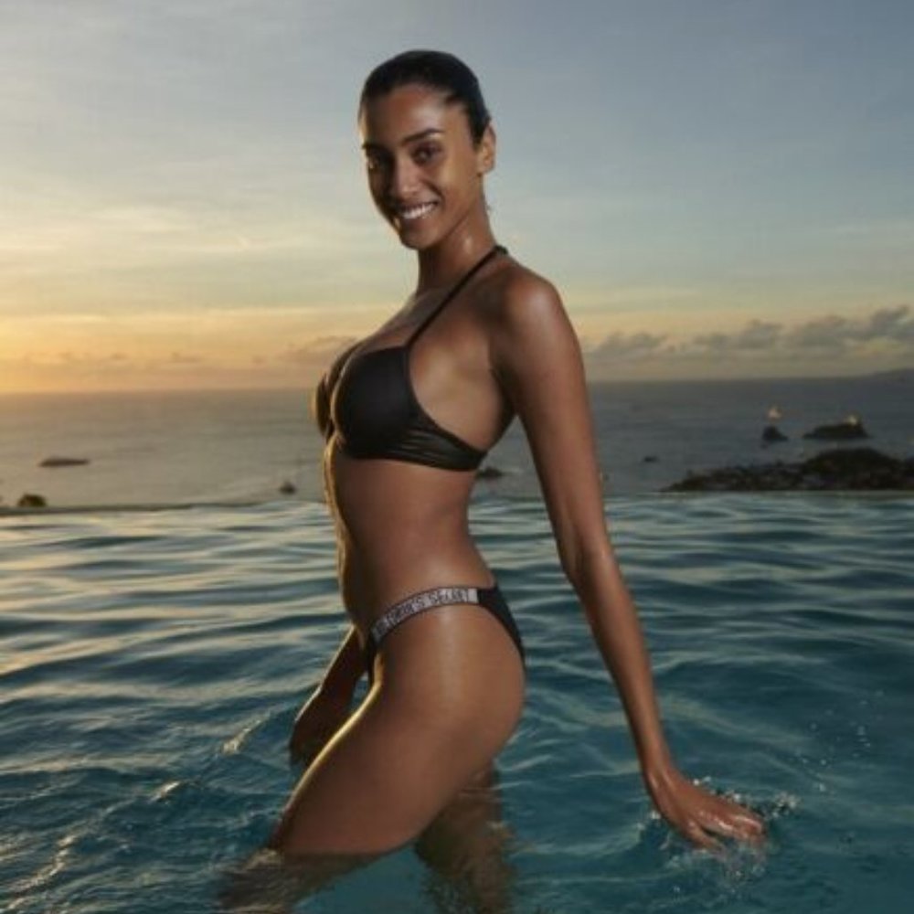 VS Shine Strap Swim Brazilian Bottom Leopard M L - Picture 5 of 6